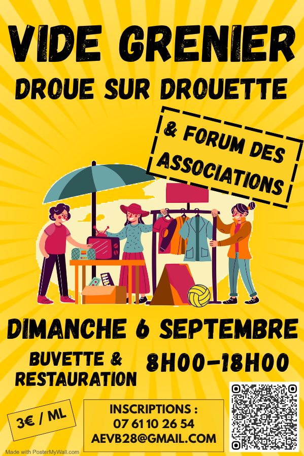 Vide Grenier de Droue sur Drouette le 6 Septembre : Inscrivez vous!